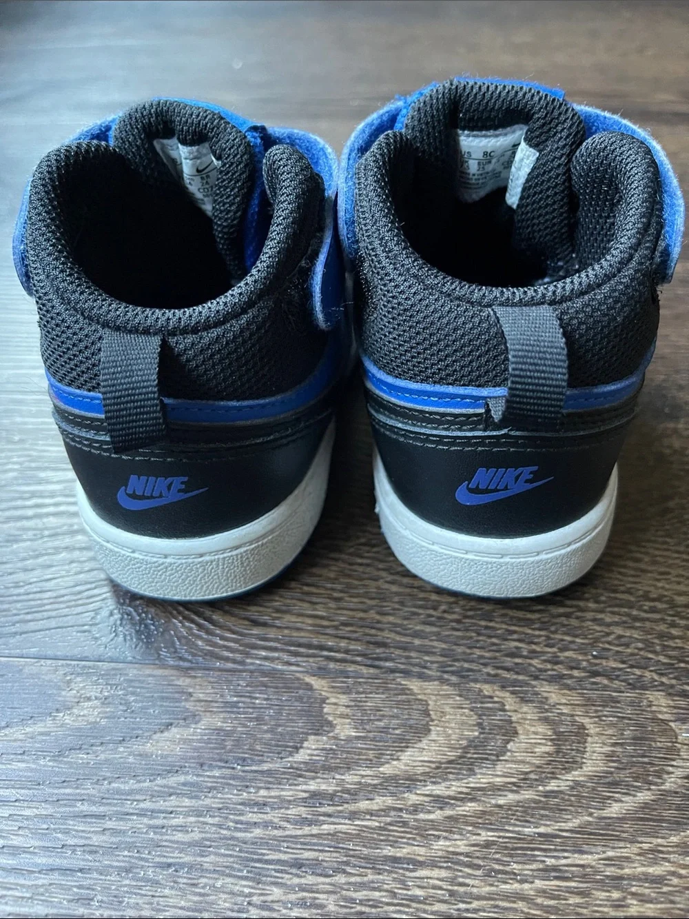 Nike Court Borough Mid 2 Blue and Black Toddler mid-top shoes size toddler 8